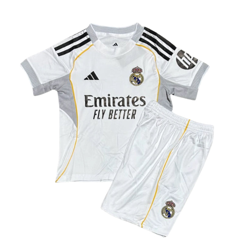Kit Infantil Real Madrid I 25/26 - Adidas - Branco