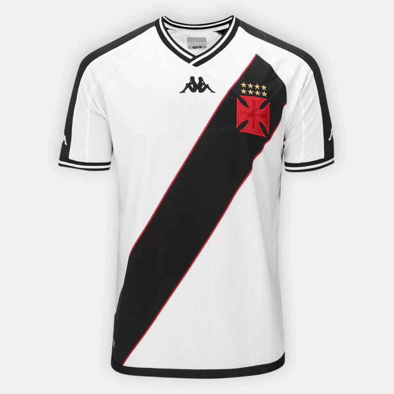 Camisa Vasco Torcedor - Temporada 24/25 - Branca c Faixa Preta - Kappa