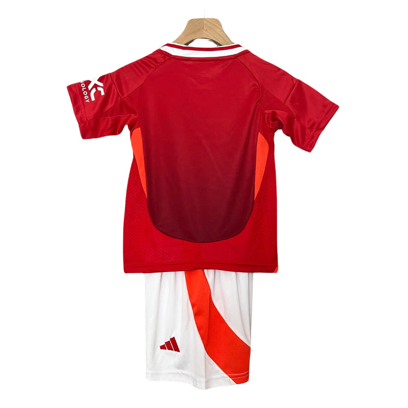 Kit Infantil Manchester United I 24/25 - Adidas - Vermelho